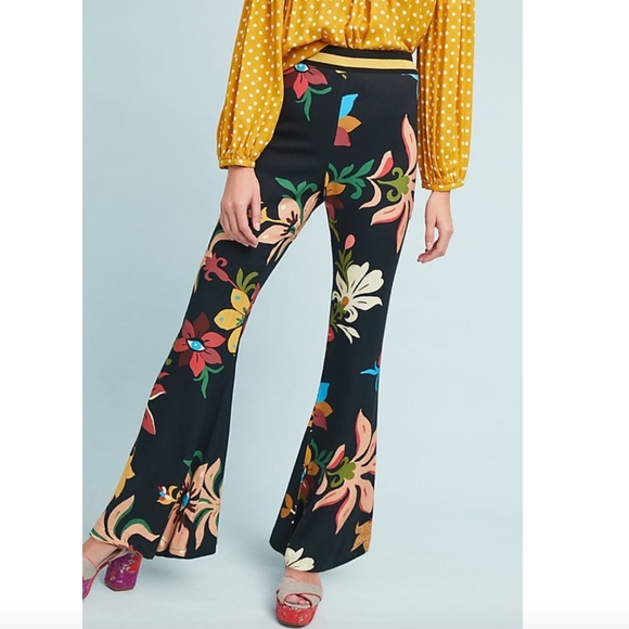 Anthropologie Pants - ANTHRO FARM RIO Calla Floral Flared Pants 0272